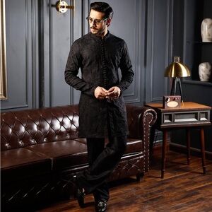 Humayun alamgir embroidered kurta pajama set